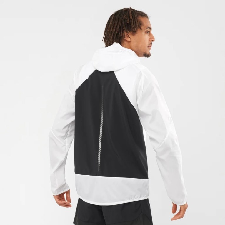 White Salomon Bonatti Cross Men's Windbreaker | PH 27683N